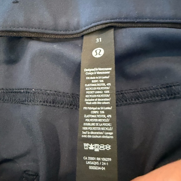 Lululemon ABC Classic-Fit 5 Pocket Pant 30L Warpstreme True Navy - 31 - Picture 3 of 3